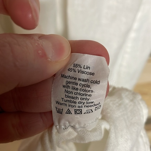 J. Crew size Medium White Sleeveless Lightweight Maxi Linen Cross-back Sundress - Picture 8 of 9